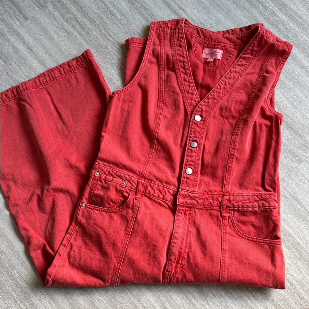 Universal Thread Red Sleeveless Jumpsuit Romper